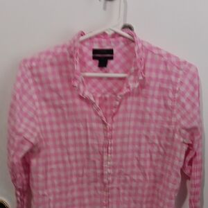 J. Crew Pink Plaid Shirt